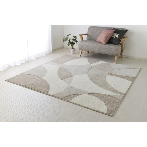 ラグ 抗ウイルス 消臭 抗菌 サークル柄 ジャスト（グリーン