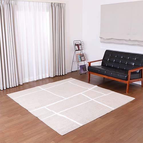 ペットに優しいラグ 　8大消臭　制菌　防臭　防ダニ　手洗い　ハウンド（ベージュ）