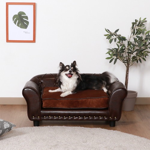 【EC限定】ペットソファ（チェスターフィールド風）　ブラウン