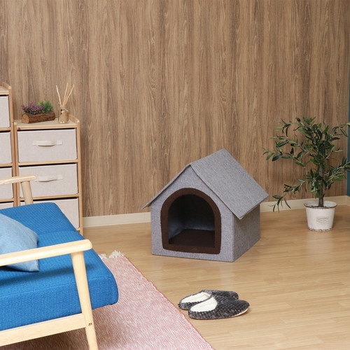 【EC限定】ペットハウス　三角屋根　Ｌサイズ　グレー