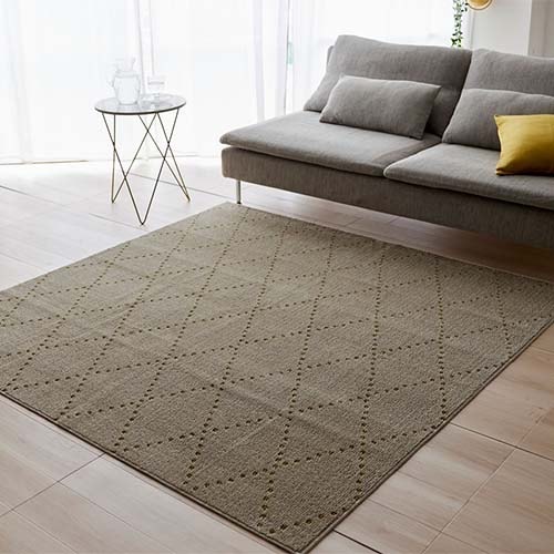 【EC限定】防ダニ 消臭ラグ ポント（ベージュ）