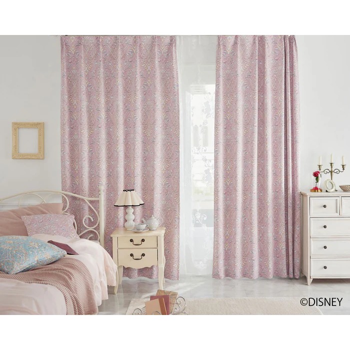 【EC限定】DISNEYディズニーホームシリーズ 遮光2級 M1216 PRINCESS/Classic beauty/プリンセス/クラシックビューティー（ピンク）