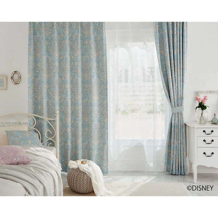 【EC限定】DISNEYディズニーホームシリーズ 遮光2級 M1217 PRINCESS/Classic beauty/プリンセス/クラシックビューティー（ブルー）