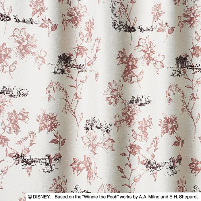 【EC限定】DISNEYディズニーホームシリーズ 遮光1級 M1105 POOH/Scene/プー/シーン（ピンク）