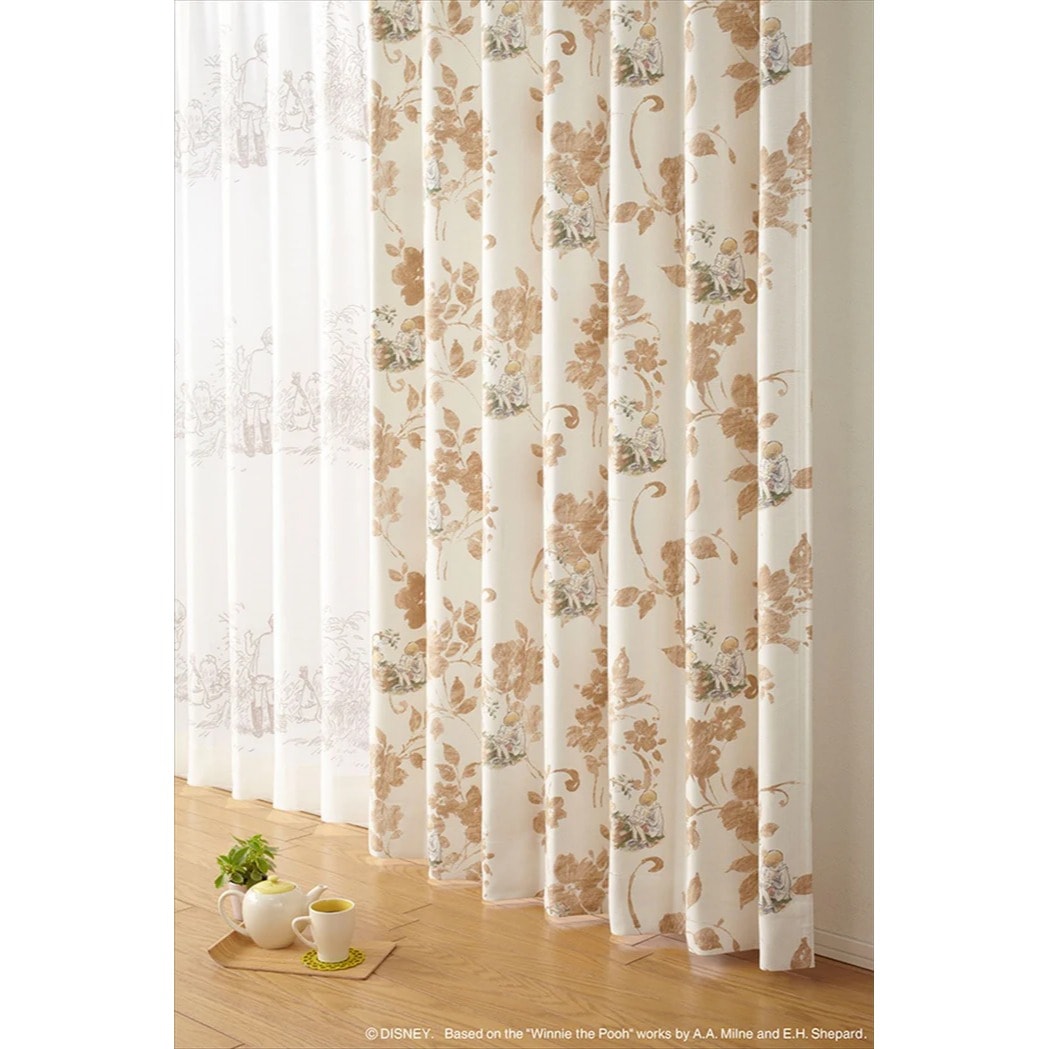【EC限定】DISNEYディズニーホームシリーズ 遮光1級 M1111 POOH/Story/プー/ストーリー（ベージュ）