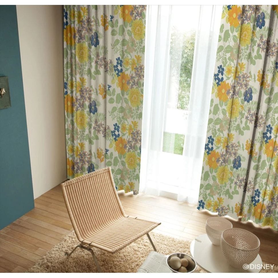 【EC限定】DISNEYディズニーホームシリーズ 遮光2級 M1120 MICKEY/Profusion/ミッキー/プロフュージョン（イエローグリーン）