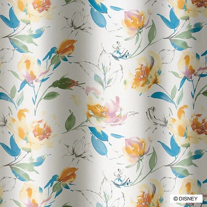 【EC限定】DISNEYディズニーホームシリーズ 遮光2級 M1143 ALICE/Rose garden/アリス/ローズガーデン（ライトブルー）