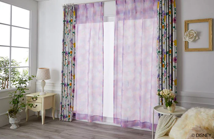 【EC限定】DISNEYディズニーホームシリーズ M1205 PRINCESS/See the light voile/プリンセス/シーザライトボイル（パープル）