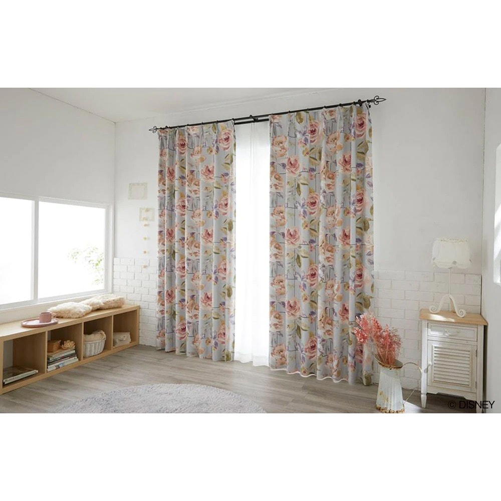 【EC限定】DISNEYディズニーホームシリーズ 遮光2級 M1202 MICKEY/Rose grid/ミッキー/ローズグリッド（ブルーグレー）