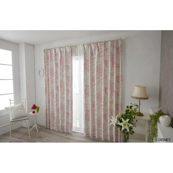 【EC限定】DISNEYディズニーホームシリーズ 遮光2級 M1191 PRINCESS/Heigh-Ho/プリンセス/ハイホー（ピンク）