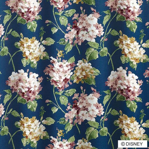 【EC限定】DISNEYディズニーホームシリーズ 遮光2級 M1150 ALICE/Ajisai/アリス/アジサイ（ダークブルー）