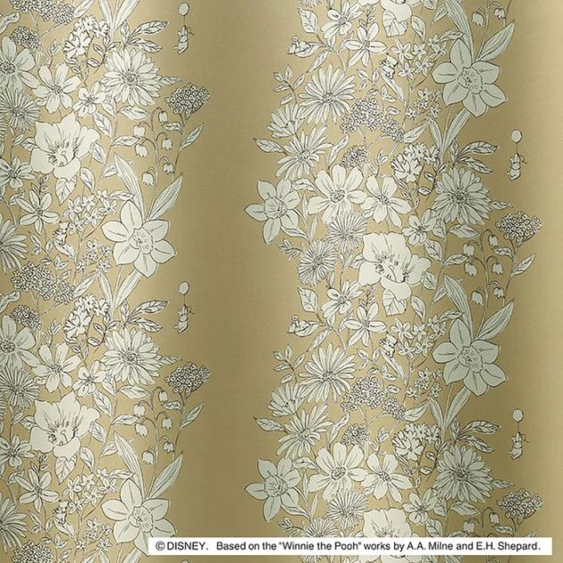 【EC限定】DISNEYディズニーホームシリーズ 遮光2級 M1155 POOH/Parterre/プー/パルテ－ル（ベージュ）