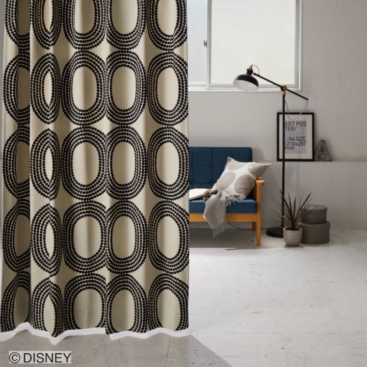 【EC限定】DISNEYディズニーホームシリーズ 遮光2級 M1181 MICKEY/Dot ring/ミッキー/ドットリング（ブラック）