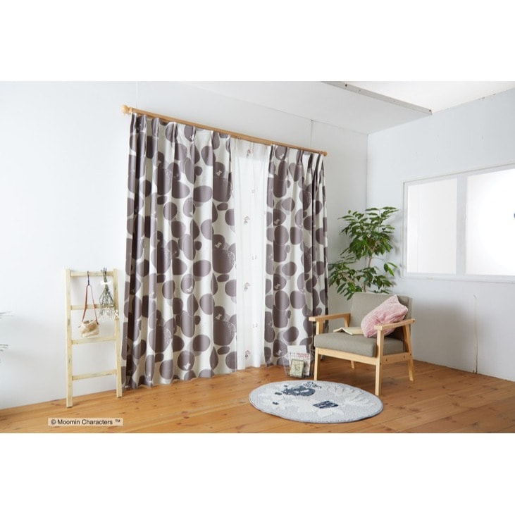 【EC限定】 遮光2級 A1009 MOOMIN/ムーミン/ROCK PATTERN/ロックパターン（ダークグレー）