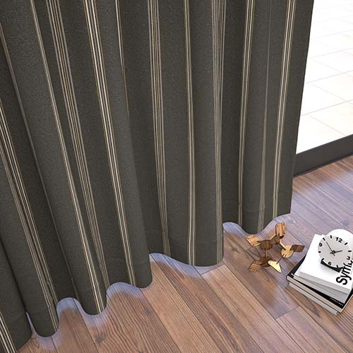 【オーダー】遮光1級 モダン ストライプ柄が特徴の形状記憶付 AK29001(ブラック)