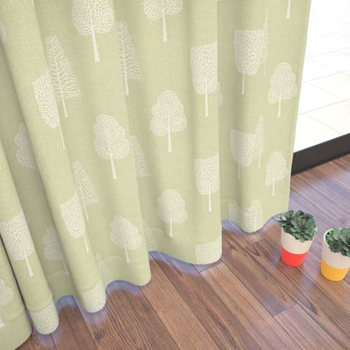 【オーダー】遮光2級 カジュアル 北欧風のジャガード形状記憶付 SE27018(グリーン)