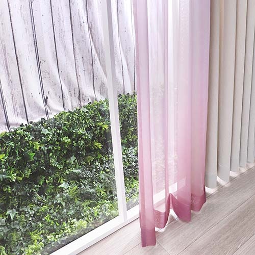 【オーダー】グラデーションが特徴の形状記憶付ボイルレース AK19206(ローズ)