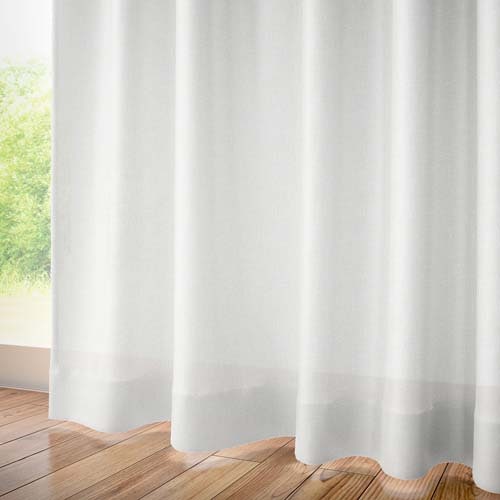 【オーダー】ナチュラル 無地 形状記憶付レース YB19203(アイボリー)