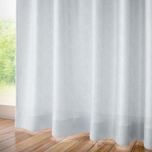 【オーダー】ナチュラル 無地 形状記憶付レース YB19206(ブルー)