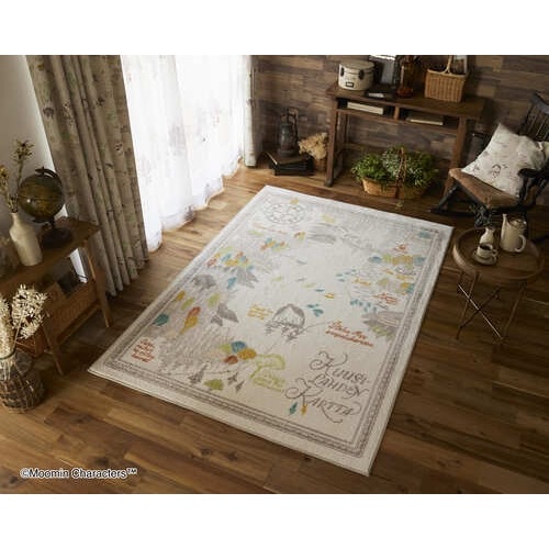 【EC限定】 MOOMIN/ムーミン/ムーミン谷の地図 ラグ（アイボリー）