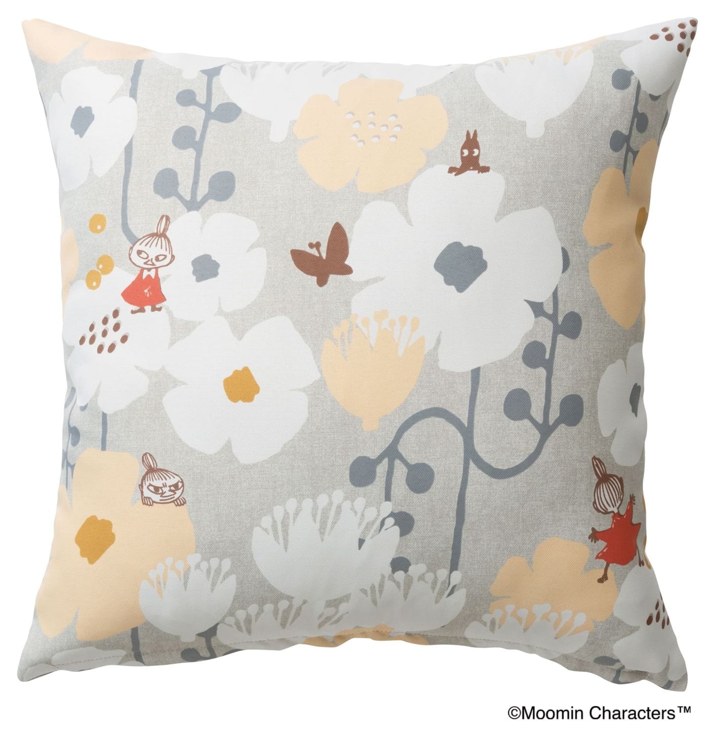 【EC限定】クッションカバー A035C MOOMIN/ムーミン/TINY FLOWER / タイニーフラワー（グレー）