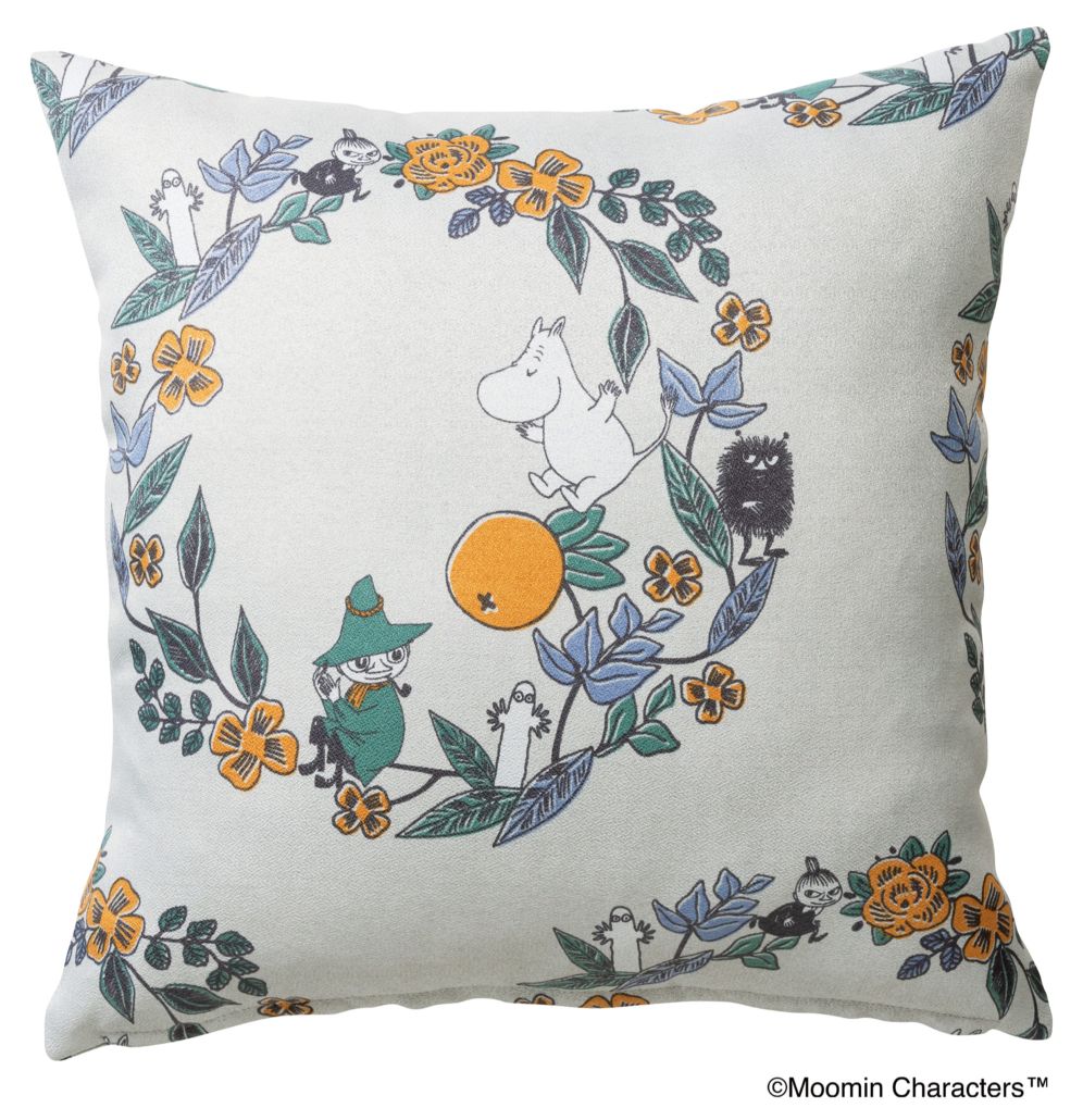 【EC限定】クッションカバー A036C MOOMIN/ムーミン/FRUITS GARDEN / フルーツガーデン（ライトグレー）