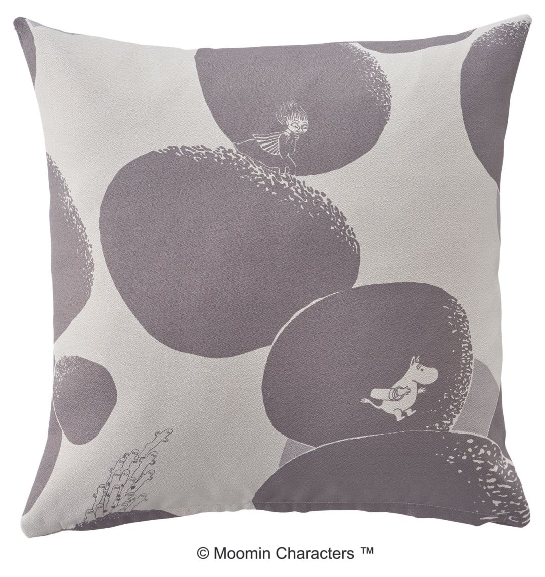 【EC限定】クッションカバー A009C MOOMIN/ムーミン/ROCK PATTERN / ロックパターン（ダークグレー）