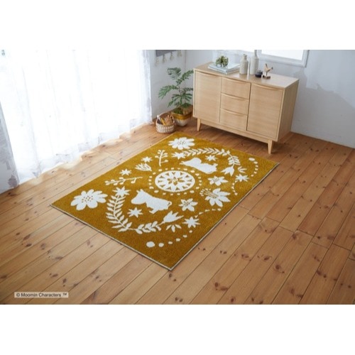【EC限定】 MOOMIN/ムーミン/FOLK LINE RUG / フォーク ライン ラグ(イエロー)