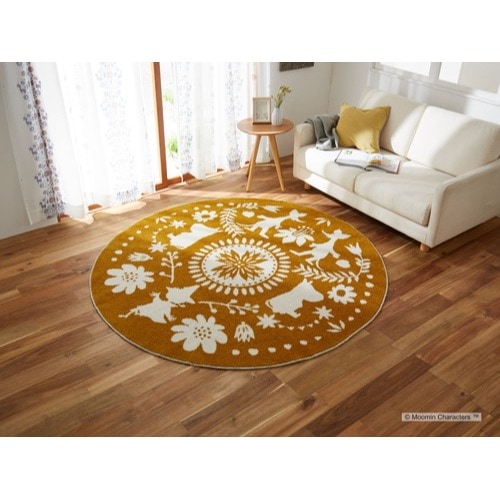 ムーミン 晴れ、ときどきリンゴ (Y) 円形 ラグ 楽天市場】ラグ 晴れ、ときどきリンゴ 円形 160×160 cm 北欧 MOOMIN