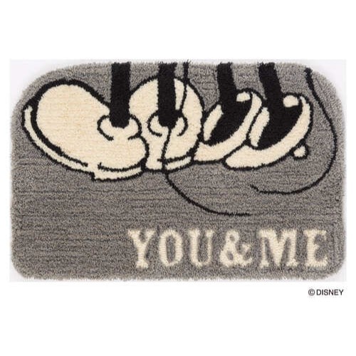 【EC限定】 DISNEYディズニーホームシリーズ DMM-4064 MICKEY / YOU & ME MAT ミッキー / ユーアンドミーマット (#9 グレー)