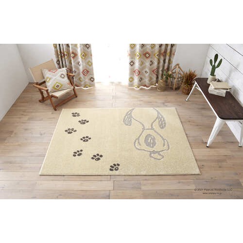 【EC限定】 SNOOPY/スヌーピー/Pawprint RUG / ポウプリントラグ（アイボリー）