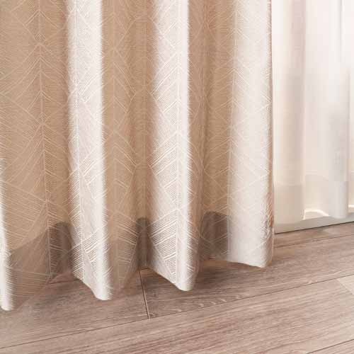 【オーダー】ナチュラルモダン 自然モチーフな柄が特徴の形状記憶付 AK29003(ベージュ)