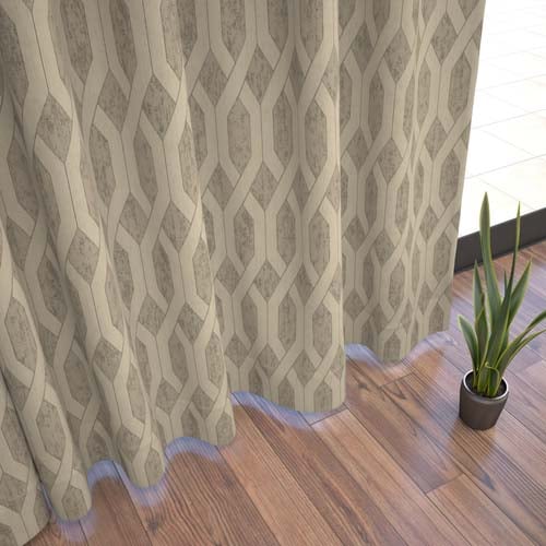 【オーダー】モダン 形状記憶付 3級裏地付 シャープな幾何学模様をヴィンテージ調にした BU31264 (ベージュ)