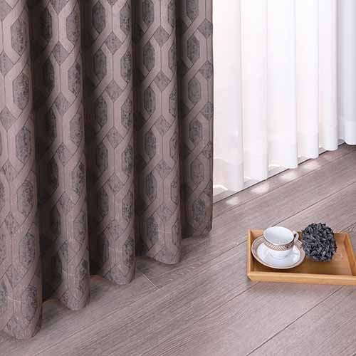 【オーダー】モダン 形状記憶付 3級裏地付 シャープな幾何学模様をヴィンテージ調にした BU31265(ブラウン)