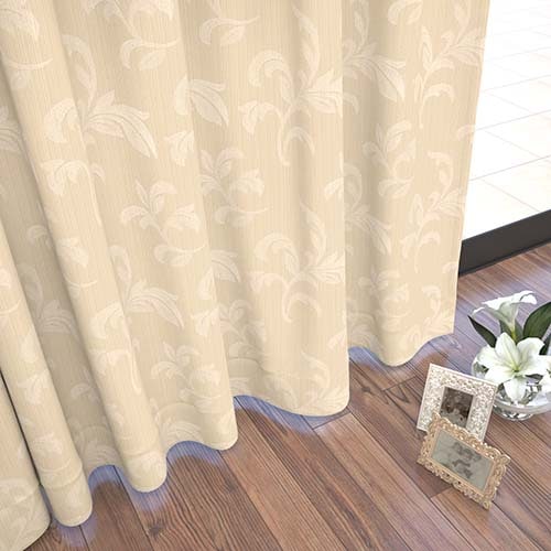 【オーダー】遮光1級裏地付 防炎 クラシック柄の形状記憶付 CO59411(ベージュ)