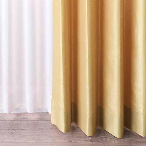 【オーダー】無地 鮮やかなシャンタンが特徴の形状記憶付 SE27021(イエロー)