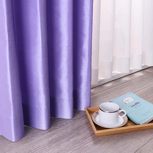 【オーダー】無地 鮮やかなシャンタンが特徴の形状記憶付 SE27023(パープル)