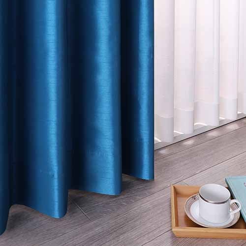 【オーダー】無地 鮮やかなシャンタンが特徴の形状記憶付 SE27024(ターコイズブルー)