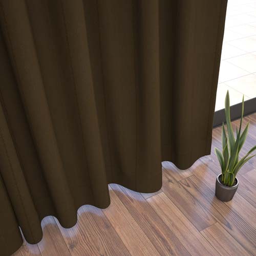 【オーダー】防炎 遮光 ストライプ柄の形状記憶付 CO74019(ブラウン)