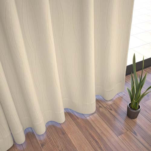 【オーダー】モダン 曲線柄が特徴の形状記憶付 CJ28103(アイボリー)