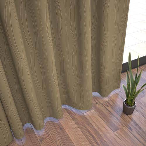 【オーダー】モダン 曲線柄が特徴の形状記憶付 CJ28104(ブラウン)