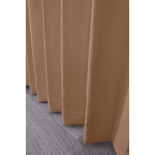 【EC限定】【イージーオーダー】防炎 遮光1級 無地の形状記憶付 POCHI(ココア)※画像では表現できない生地の色味がございますので、生地サンプルにて実物をご確認ください。