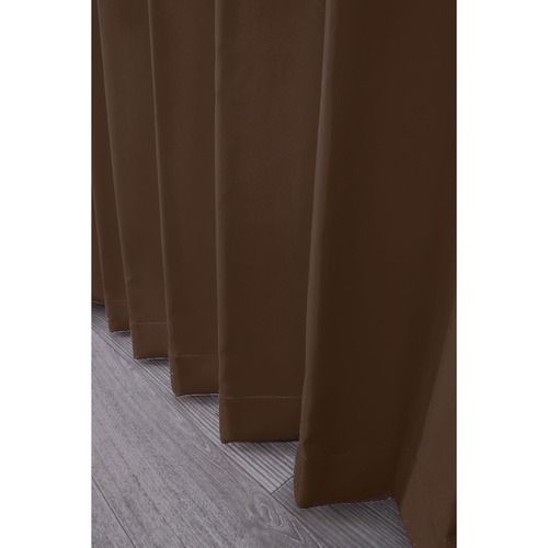 【EC限定】【イージーオーダー】防炎 遮光1級 無地の形状記憶付 POCHI(チョコレート)