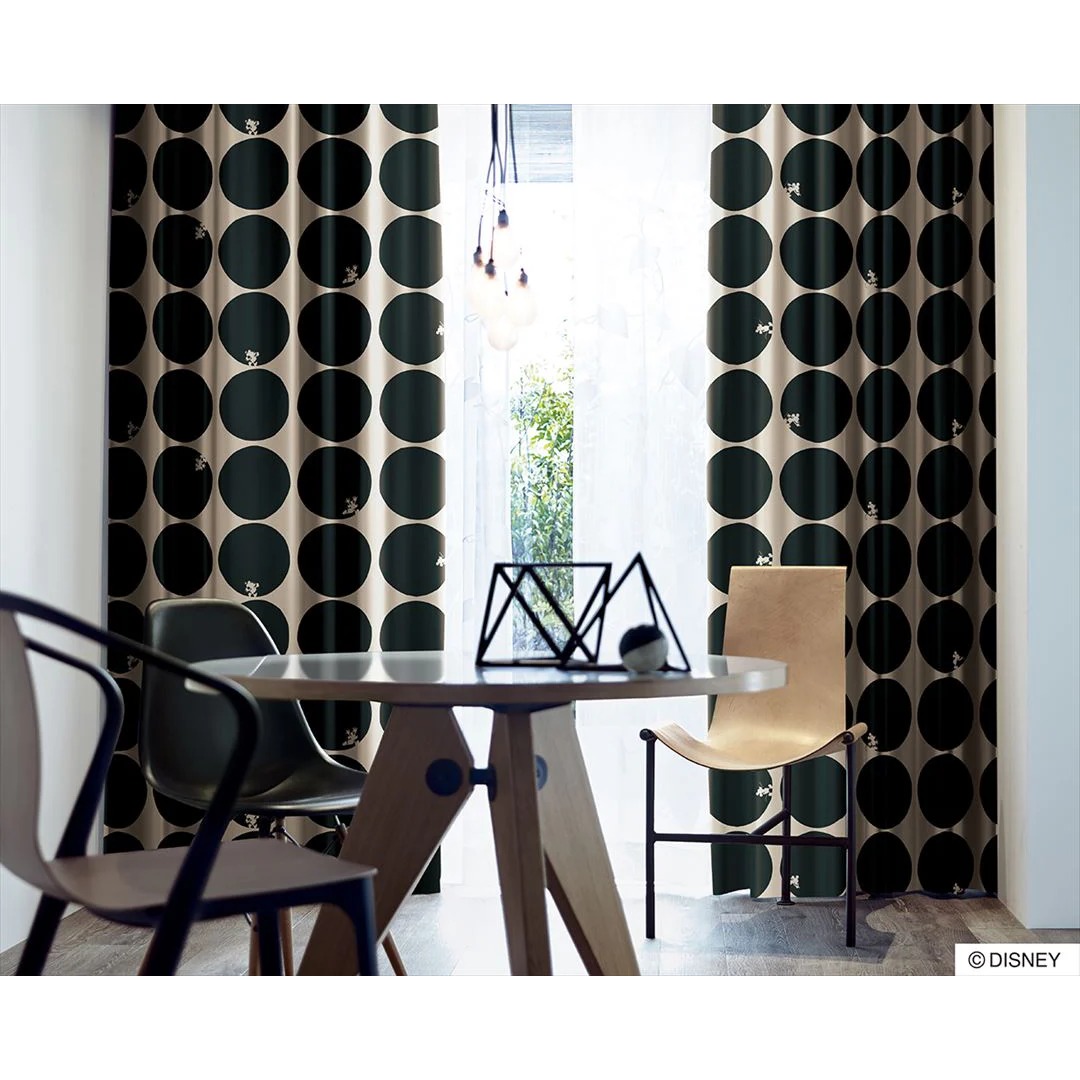 【EC限定】【1.5倍ヒダオーダー】DISNEYディズニーホームシリーズ 遮光2級 M1169 MICKEY/Scope/ミッキー/スコープ（ブラック）