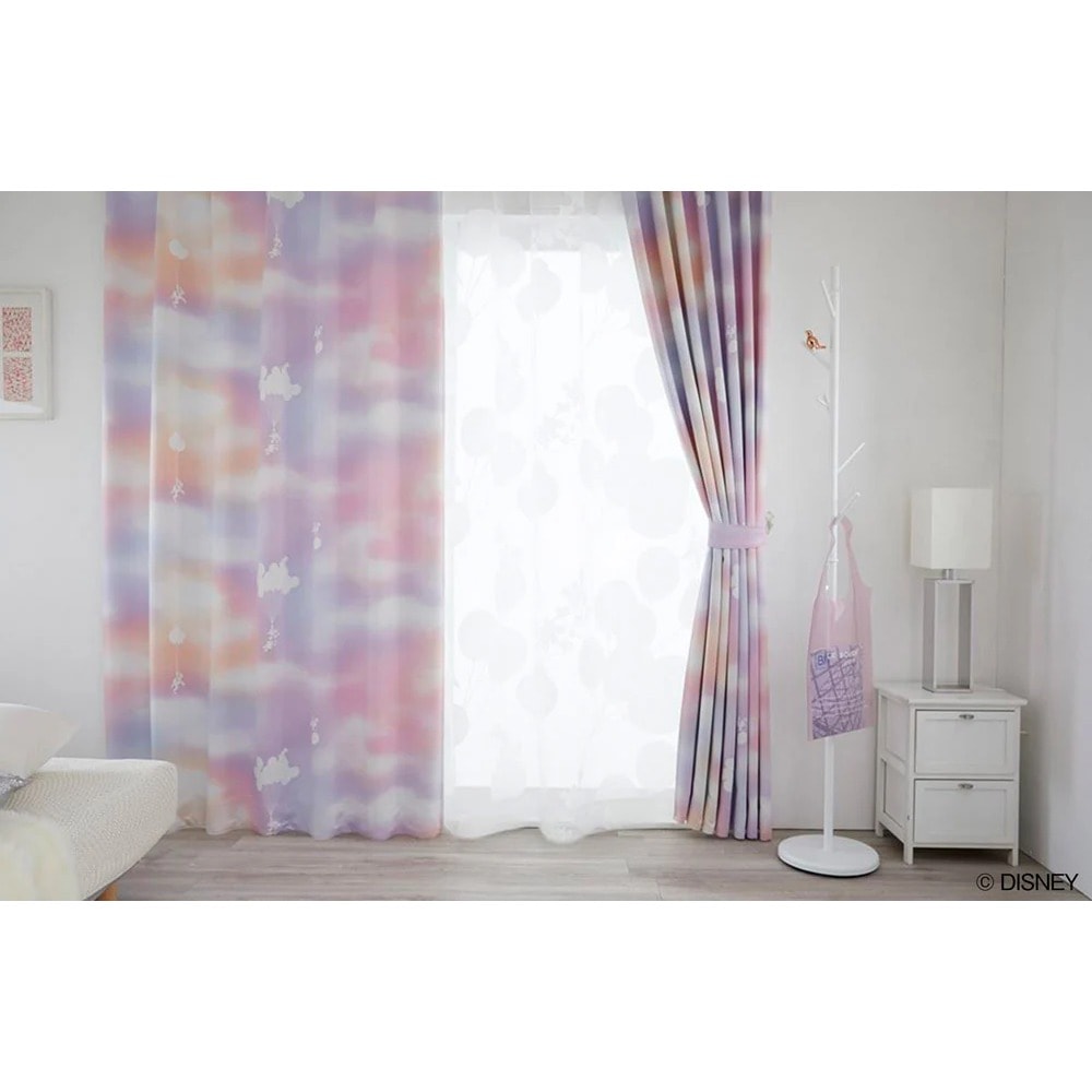 【EC限定】【1.5倍ヒダオーダー】DISNEYディズニーホームシリーズ 遮光2級 M1194 MICKEY/Mellow/ミッキー/メロウ（ピンク）