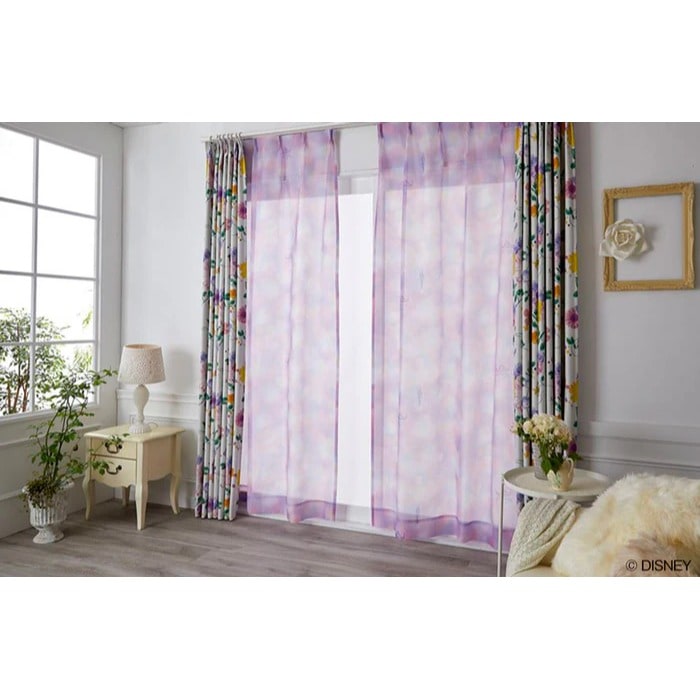 【EC限定】【1.5倍ヒダオーダー】DISNEYディズニーホームシリーズ M1205 PRINCESS/See the light voile/プリンセス/シーザライトボイル（パープル）