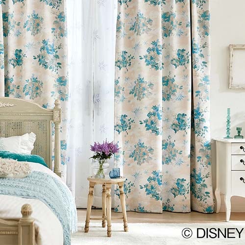 【EC限定】DISNEYディズニーホームシリーズ 遮光2級 M1229 FROZEN/Ice bloom/フローズン/アイスブルーム（パープル）