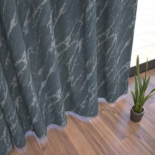 【オーダー】遮光3級裏地付 モダン マーブル模様が特徴の形状記憶付 CJ34489(ネイビー)