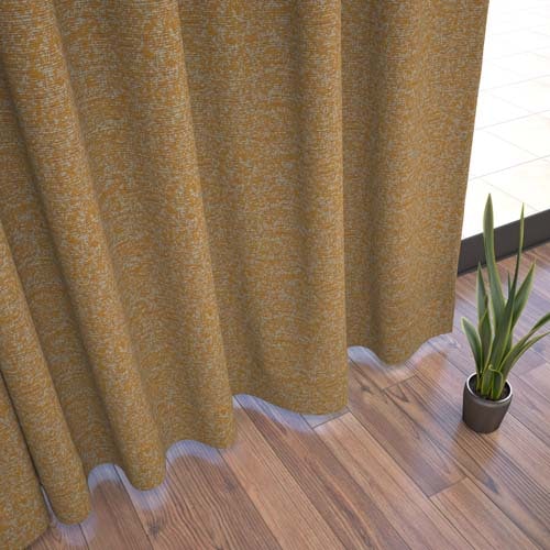 【オーダー】遮光1級裏地付 モダン 防炎 ミックス調の形状記憶付 CO59414(ダークオレンジ)