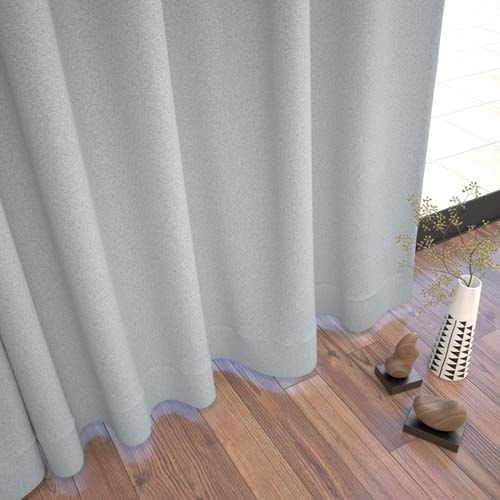 【オーダー】遮光1級 防炎 遮熱 断熱 遮音 素材感のある無地の形状記憶付 LV25304(ライトブルー)